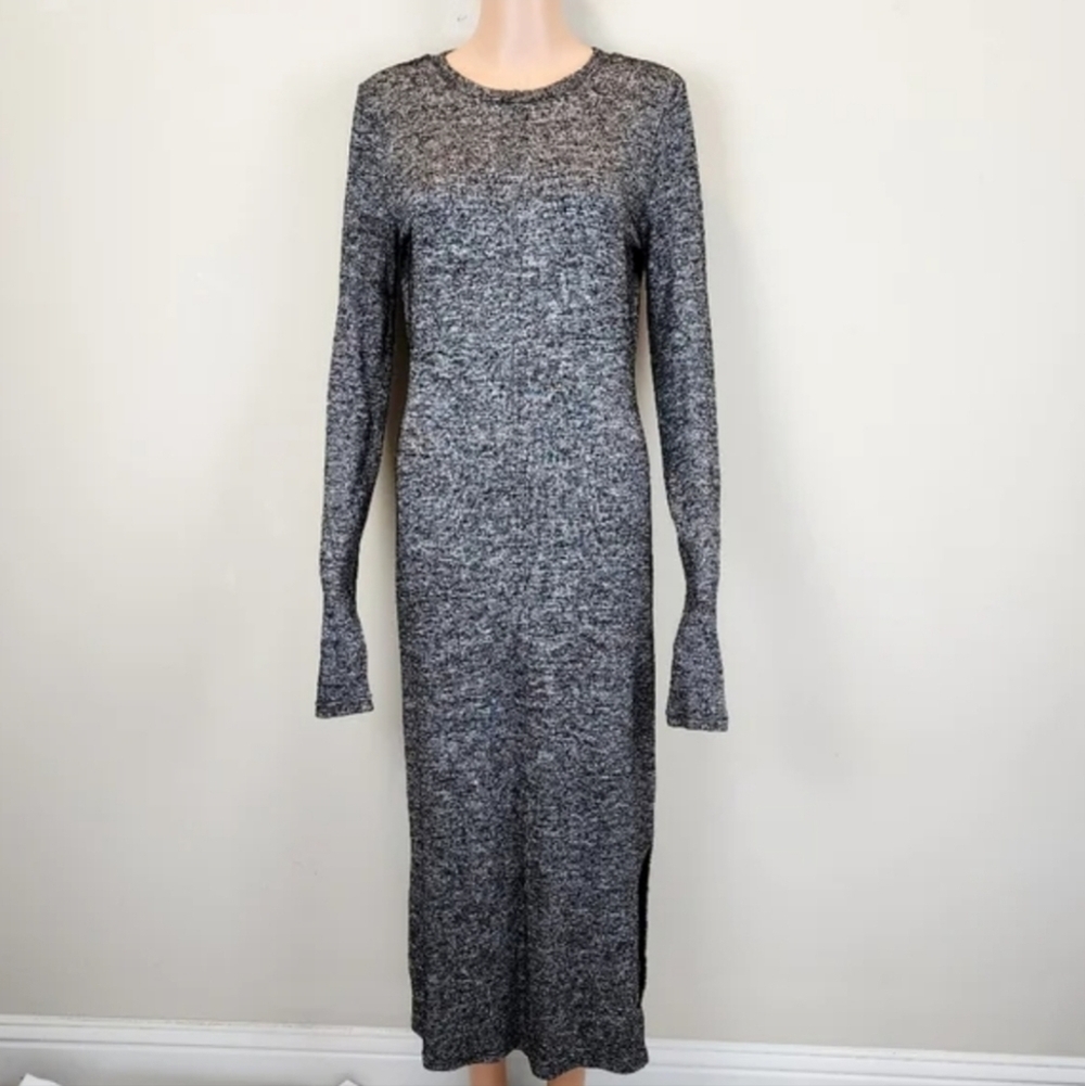 Walter Baker grey long sleeve full length dress size M